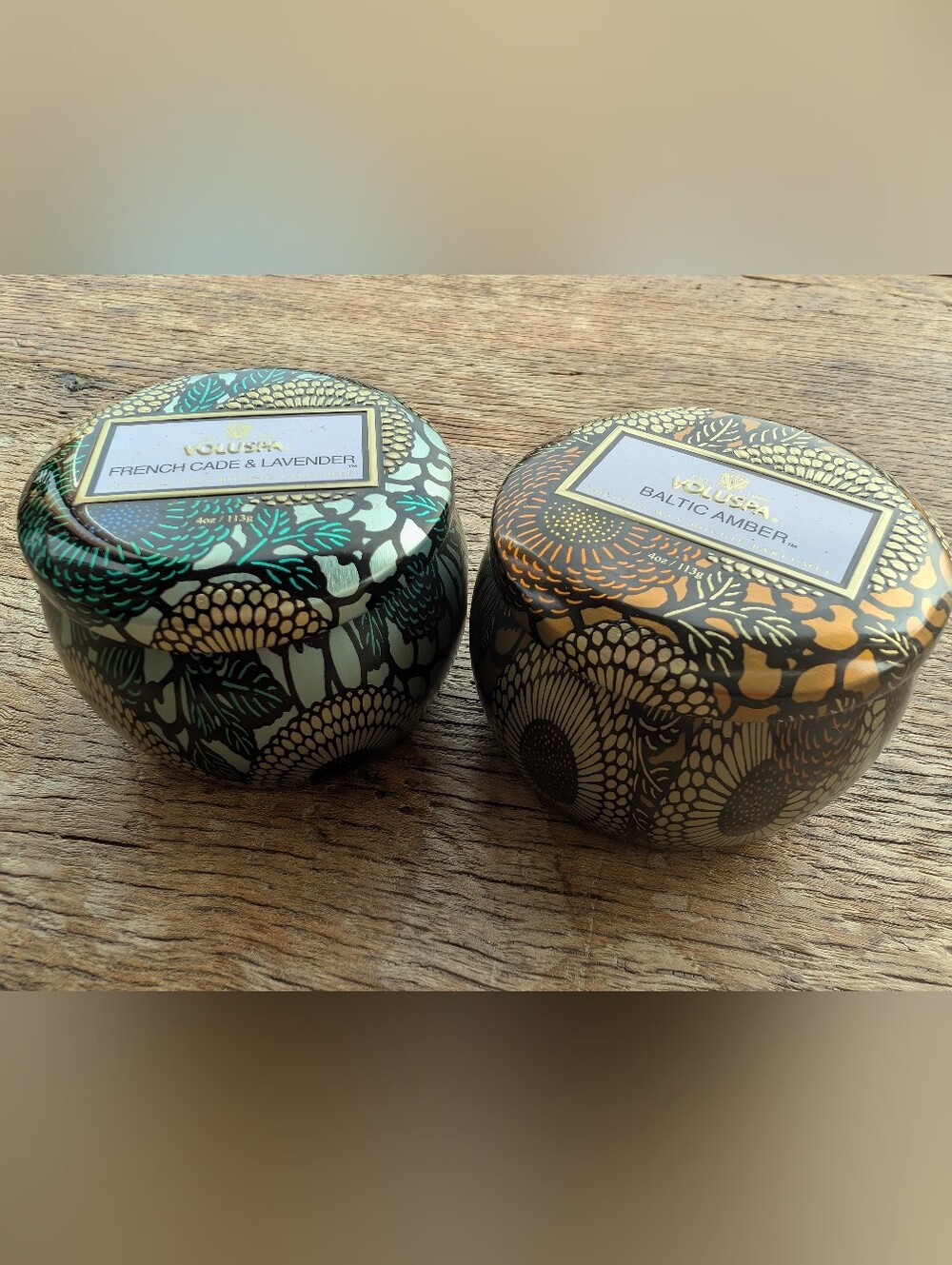 Anthropologie Voluspa Candles French Cade & Lavender + Baltic Amber